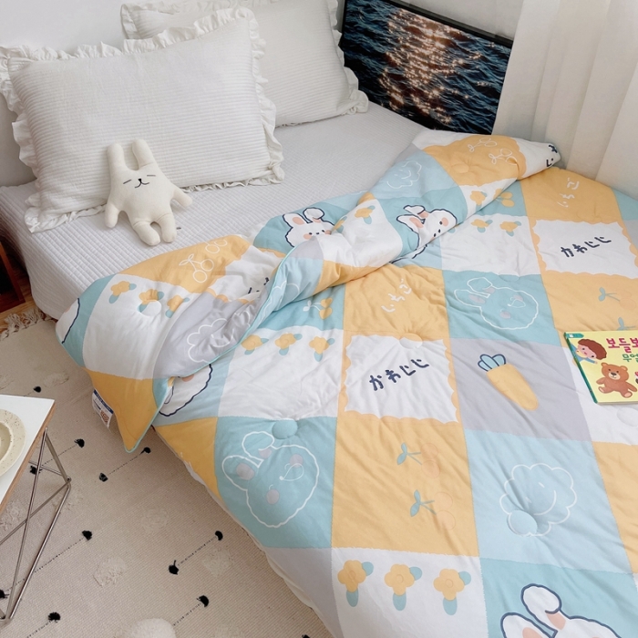 91家纺网 家纺一手货源 找家纺 星期八 2021新款大豆针织春秋被冬被兔子屋