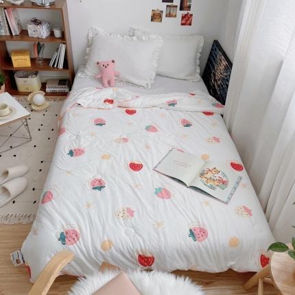 星期八 2021新款大豆针织春秋被冬被小草莓