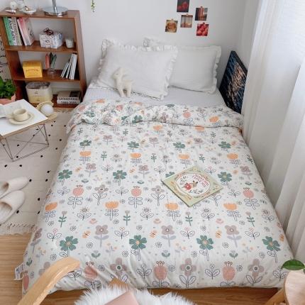 星期八 2021新款大豆针织春秋被冬被小花