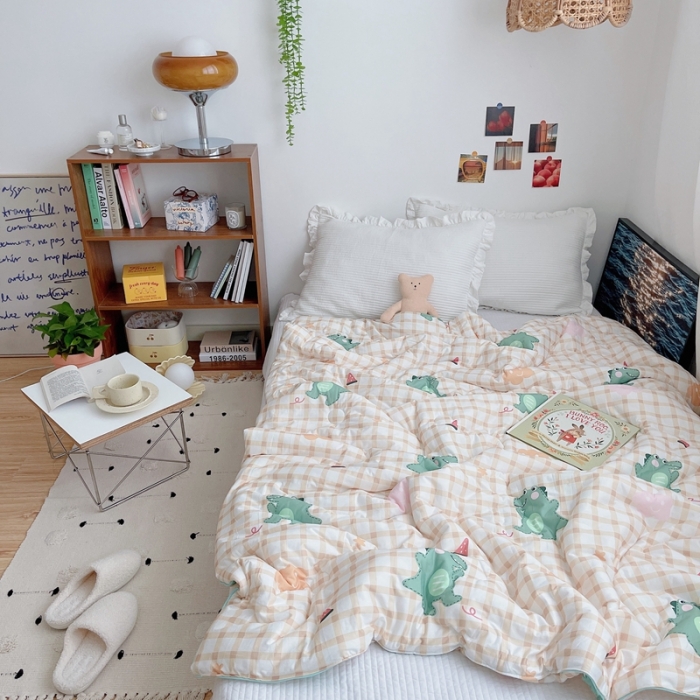 91家纺网 家纺一手货源 找家纺 星期八 2021新款大豆针织春秋被冬被小恐龙