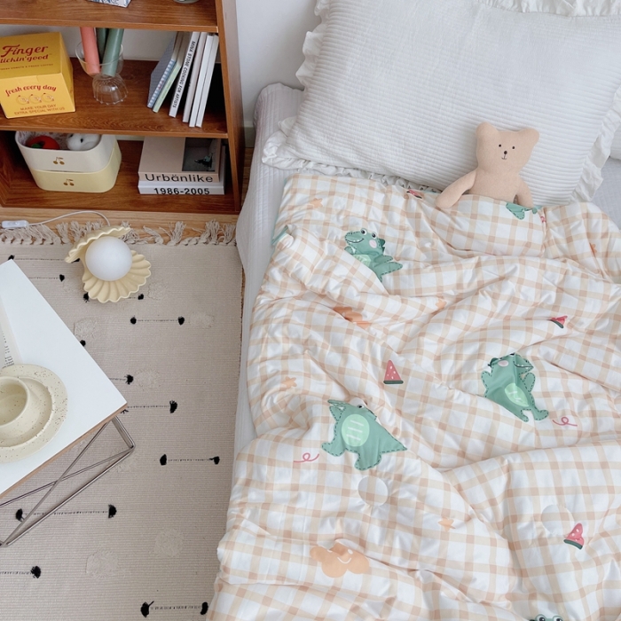 91家纺网 家纺一手货源 找家纺 星期八 2021新款大豆针织春秋被冬被小恐龙