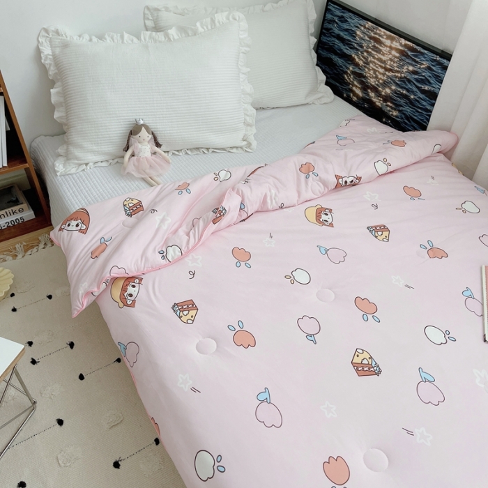 91家纺网 家纺一手货源 找家纺 星期八 2021新款大豆针织春秋被冬被小女孩