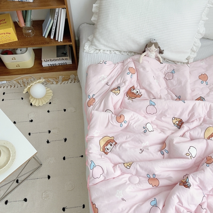 91家纺网 家纺一手货源 找家纺 星期八 2021新款大豆针织春秋被冬被小女孩