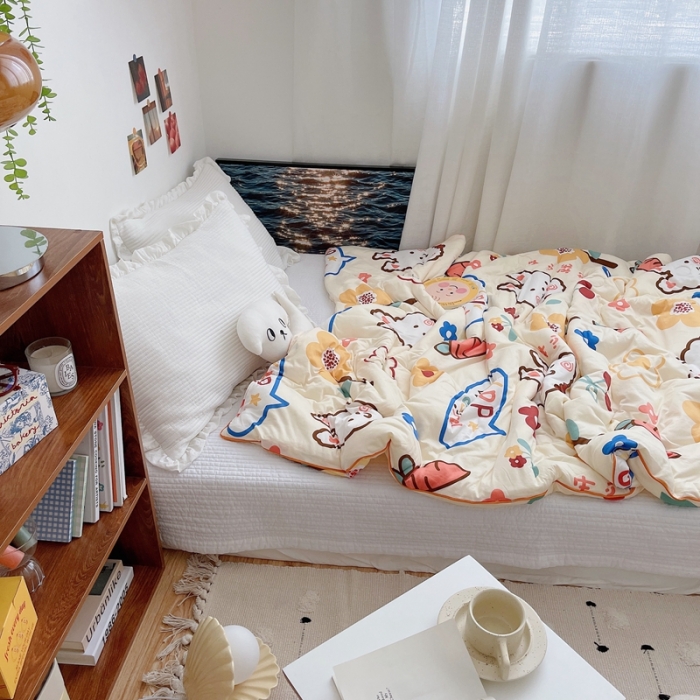 91家纺网 家纺一手货源 找家纺 星期八 2021新款大豆针织春秋被冬被小兔子