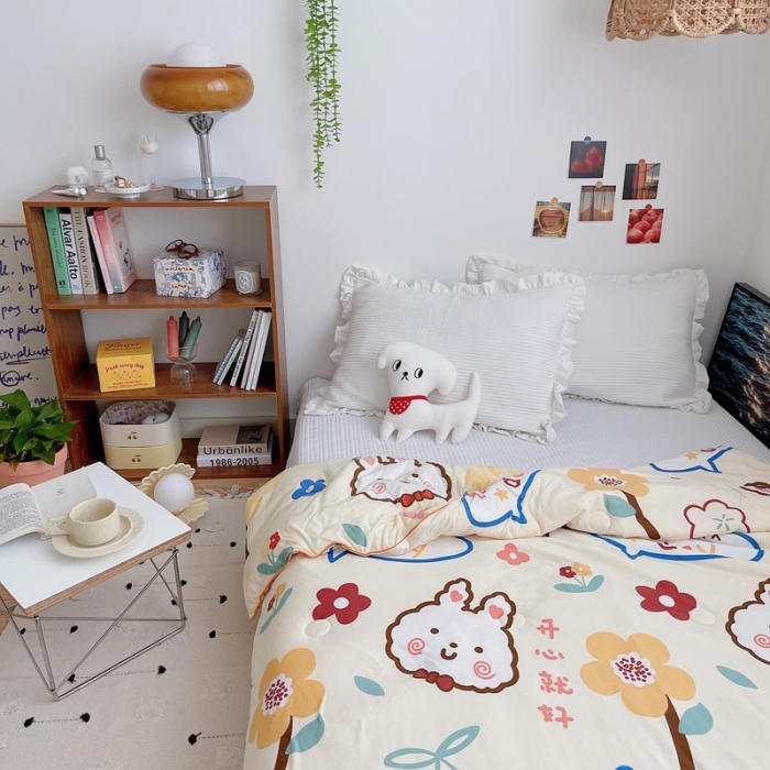 91家纺网 家纺一手货源 找家纺 星期八 2021新款大豆针织春秋被冬被小兔子