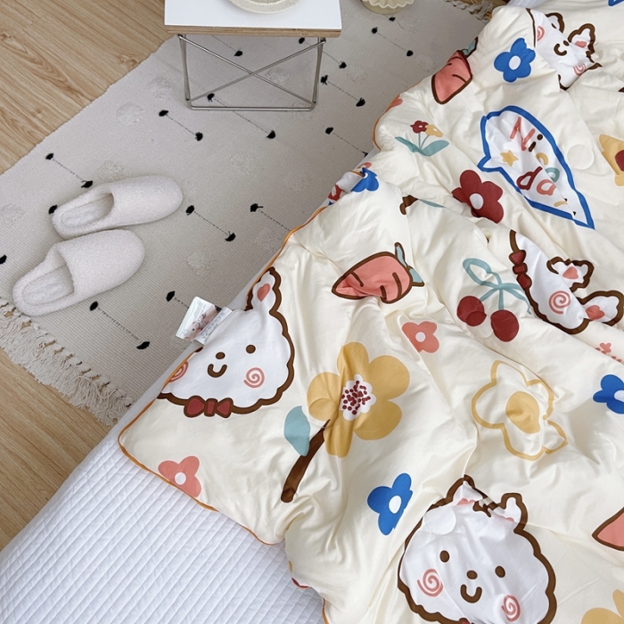 91家纺网 家纺一手货源 找家纺 星期八 2021新款大豆针织春秋被冬被小兔子