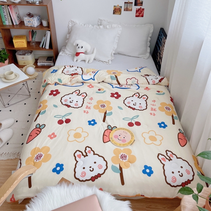 91家纺网 家纺一手货源 找家纺 星期八 2021新款大豆针织春秋被冬被小兔子