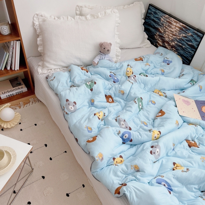 91家纺网 家纺一手货源 找家纺 星期八 2021新款大豆针织春秋被冬被熊宝宝