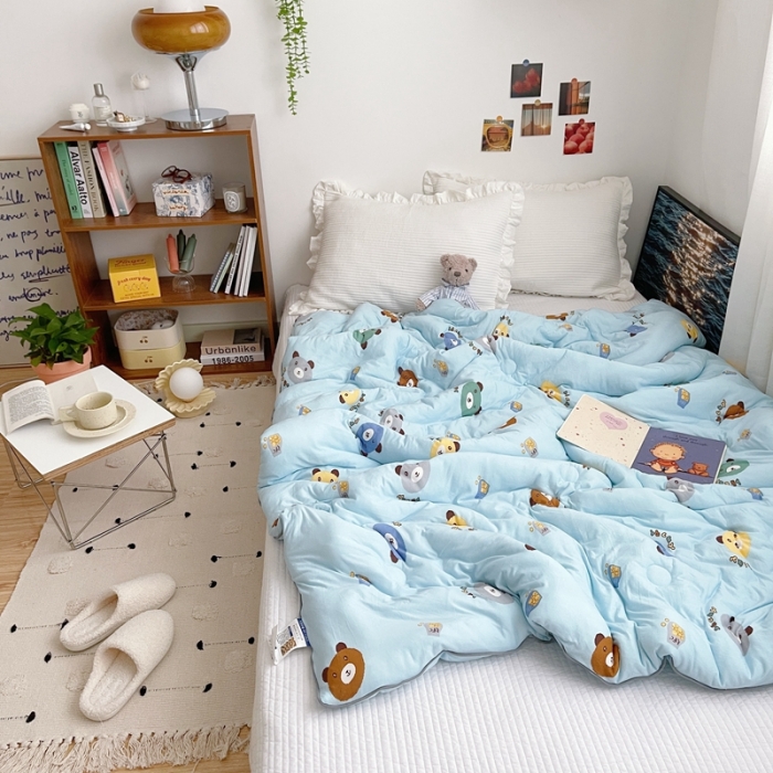 91家纺网 家纺一手货源 找家纺 星期八 2021新款大豆针织春秋被冬被熊宝宝