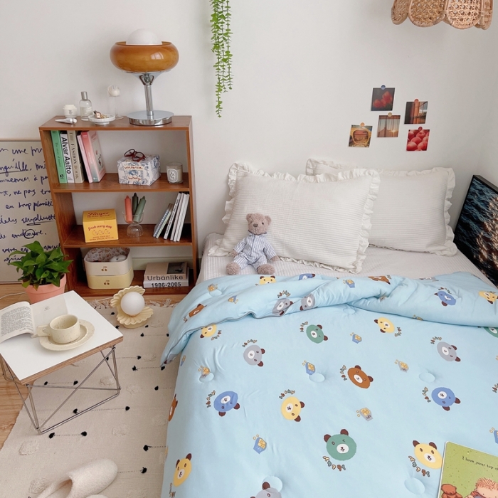 91家纺网 家纺一手货源 找家纺 星期八 2021新款大豆针织春秋被冬被熊宝宝