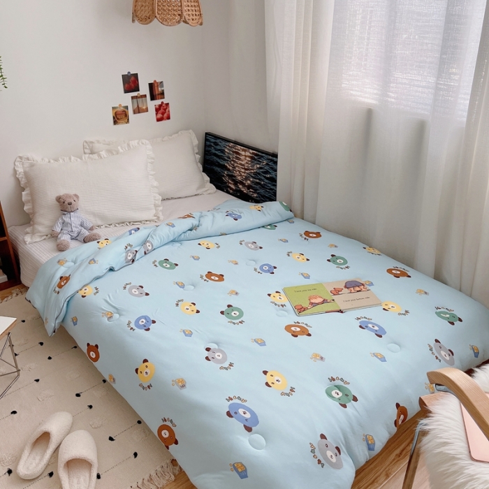 91家纺网 家纺一手货源 找家纺 星期八 2021新款大豆针织春秋被冬被熊宝宝