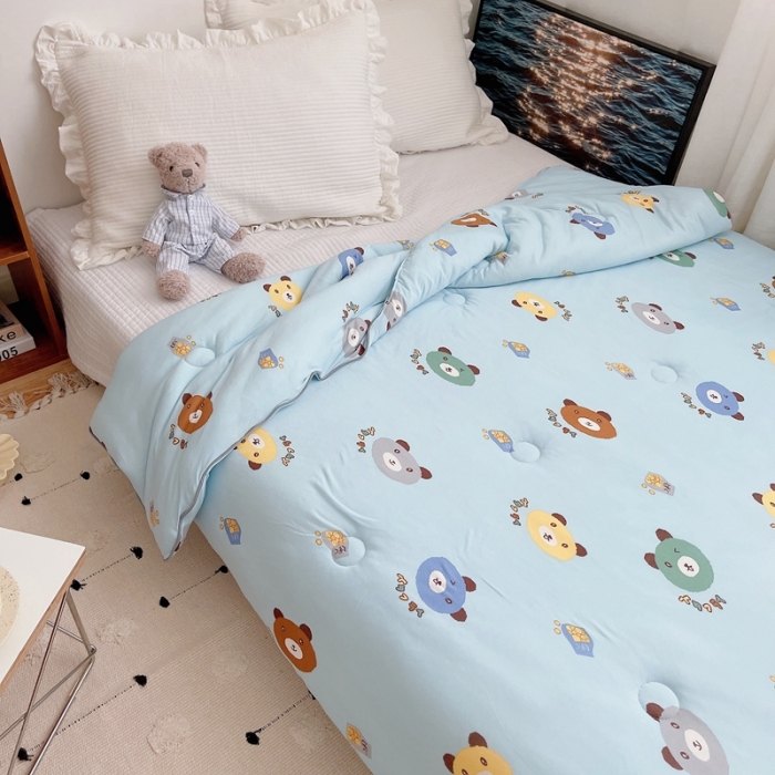 91家纺网 家纺一手货源 找家纺 星期八 2021新款大豆针织春秋被冬被熊宝宝