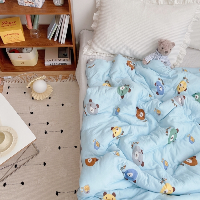 91家纺网 家纺一手货源 找家纺 星期八 2021新款大豆针织春秋被冬被熊宝宝