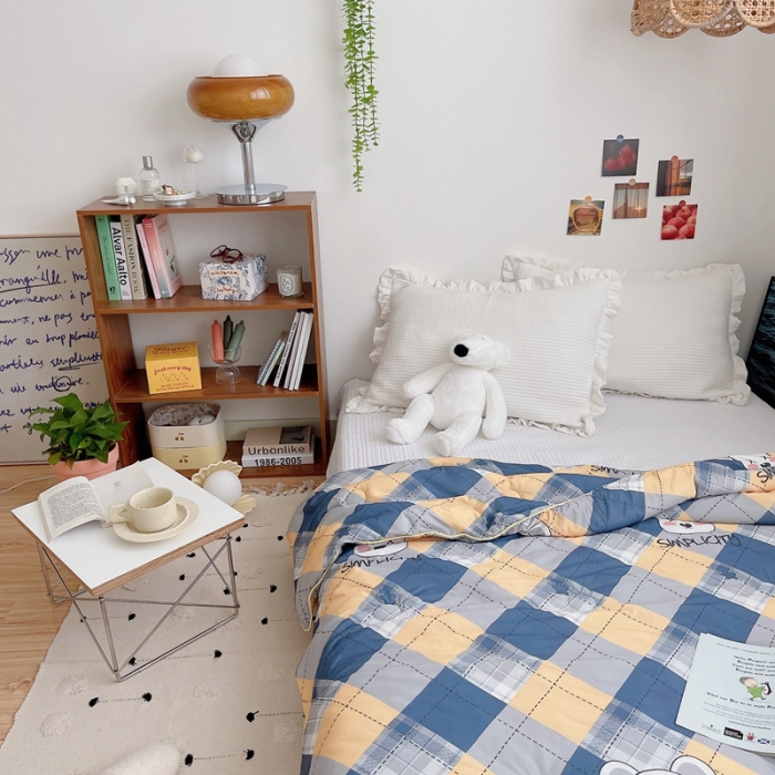 91家纺网 家纺一手货源 找家纺 星期八 2021新款大豆针织春秋被冬被英伦熊