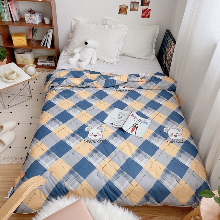 91家纺网 家纺一手货源 找家纺 星期八 2021新款大豆针织春秋被冬被英伦熊