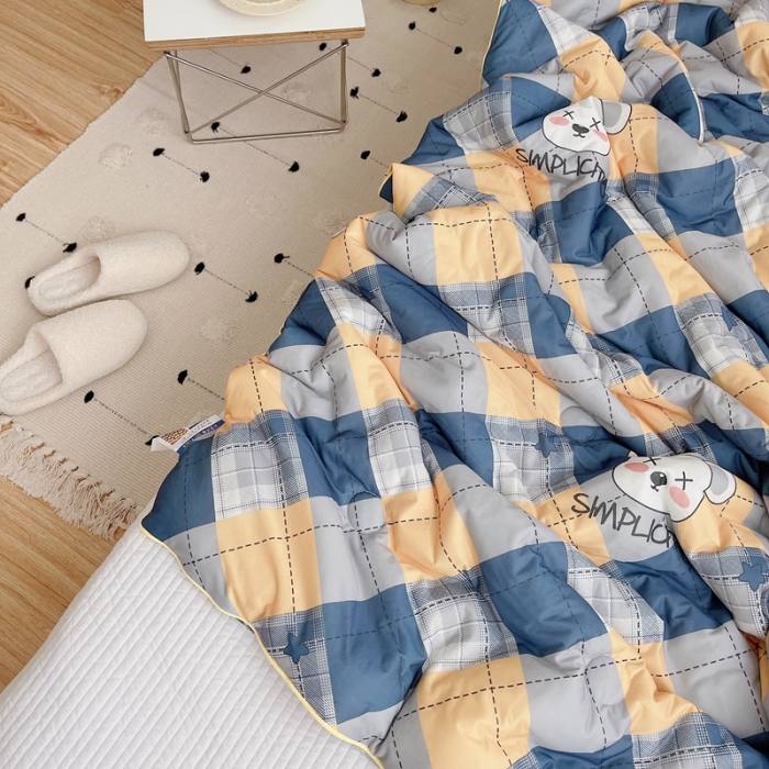 91家纺网 家纺一手货源 找家纺 星期八 2021新款大豆针织春秋被冬被英伦熊