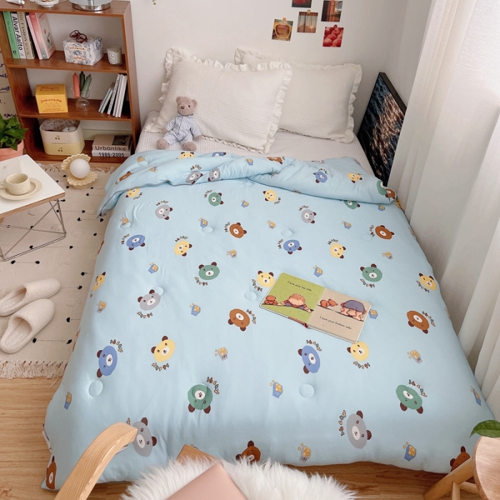 91家纺网 家纺一手货源 找家纺 星期八 2021新款大豆针织春秋被冬被熊宝宝