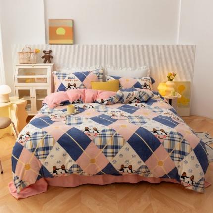 91家纺网 家纺一手货源 找家纺 （总）梦家居 2021新品牛奶绒印花四件套