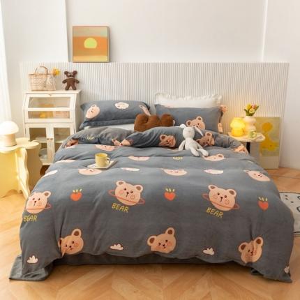 91家纺网 家纺一手货源 找家纺 （总）梦家居 2021新品牛奶绒印花四件套