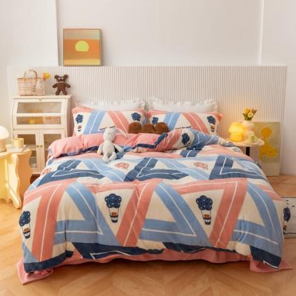 91家纺网 家纺一手货源 找家纺 （总）梦家居 2021新品牛奶绒印花四件套