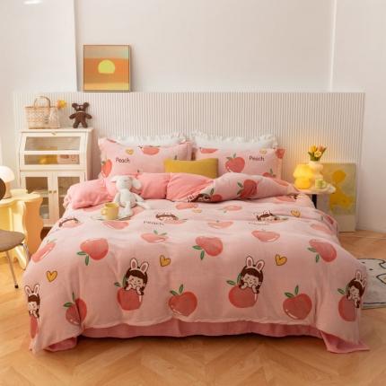 91家纺网 家纺一手货源 找家纺 （总）梦家居 2021新品牛奶绒印花四件套