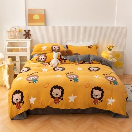 91家纺网 家纺一手货源 找家纺 （总）梦家居 2021新品牛奶绒印花四件套