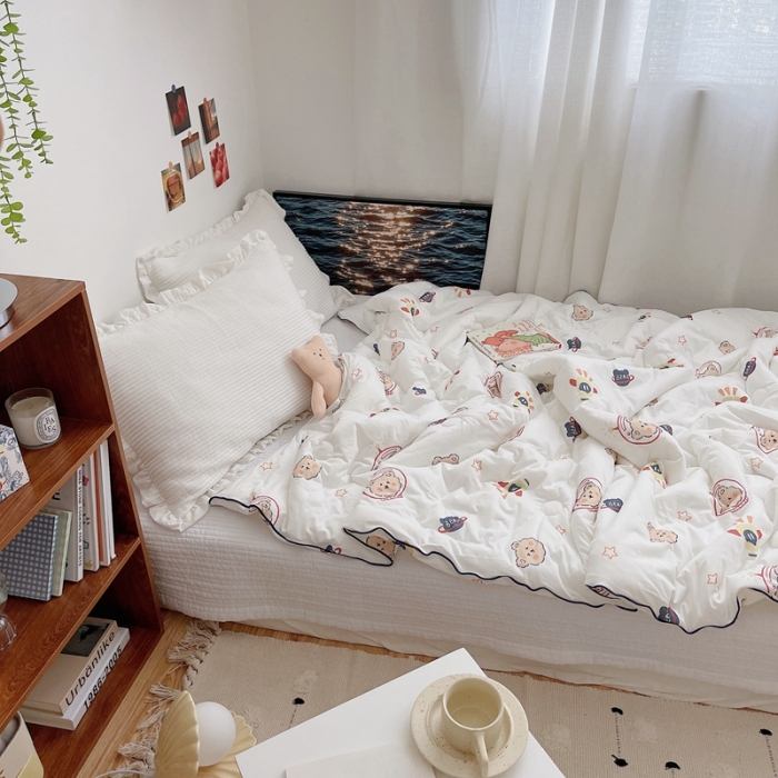 91家纺网 家纺一手货源 找家纺 星期八 2021新款大豆针织春秋被冬被宇宙熊