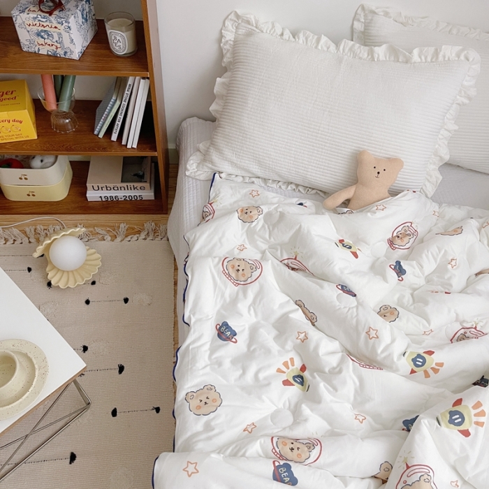 91家纺网 家纺一手货源 找家纺 星期八 2021新款大豆针织春秋被冬被宇宙熊