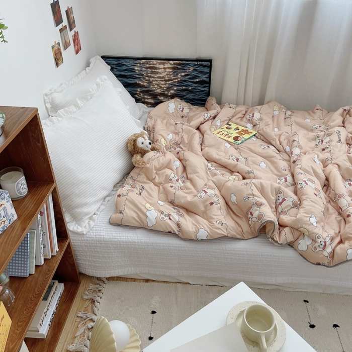 91家纺网 家纺一手货源 找家纺 星期八 2021新款大豆针织春秋被冬被棕熊