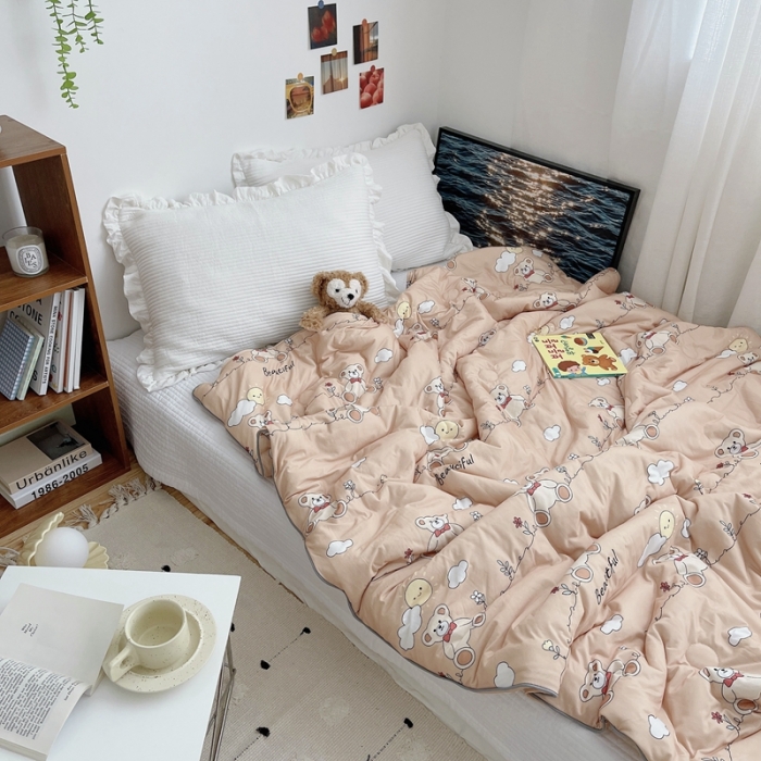 91家纺网 家纺一手货源 找家纺 星期八 2021新款大豆针织春秋被冬被棕熊