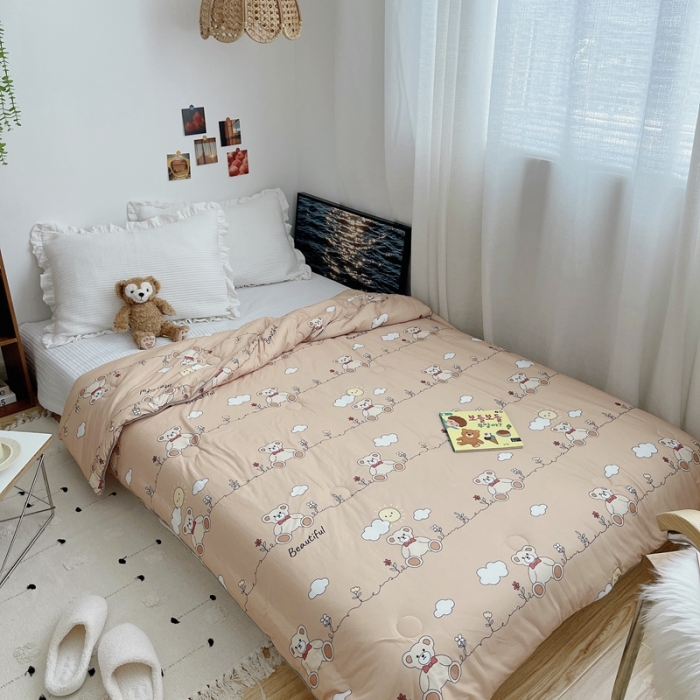 91家纺网 家纺一手货源 找家纺 星期八 2021新款大豆针织春秋被冬被棕熊