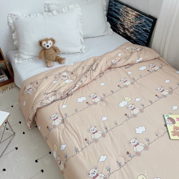 91家纺网 家纺一手货源 找家纺 星期八 2021新款大豆针织春秋被冬被棕熊