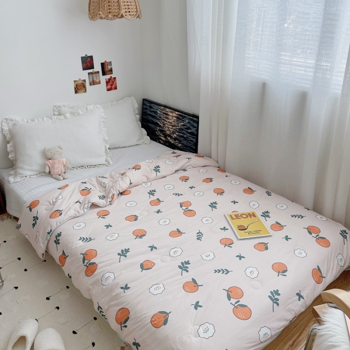 91家纺网 家纺一手货源 找家纺 星期八 2021新款大豆针织春秋被冬被小橘子