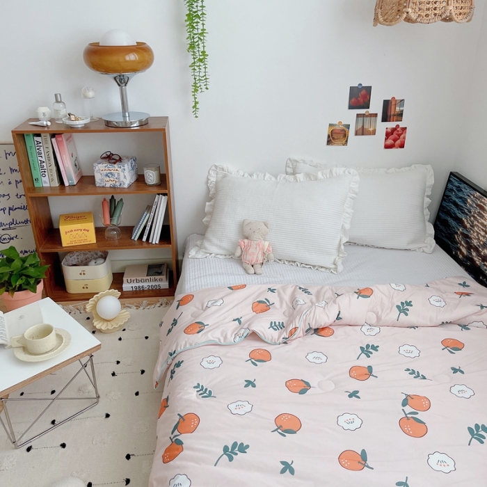 91家纺网 家纺一手货源 找家纺 星期八 2021新款大豆针织春秋被冬被小橘子