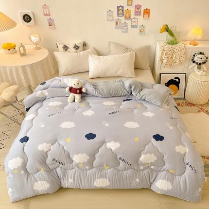 寐居 2021水洗棉印花冬被 白云朵朵