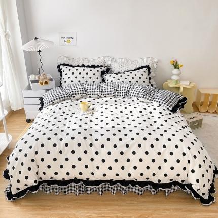 91家纺网 家纺一手货源 找家纺 （总）婳庭家居 2021新款ins风黑白简约风系列四件套