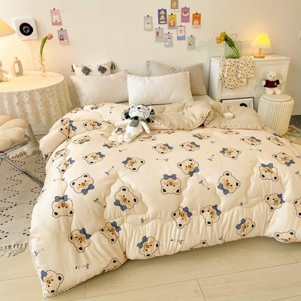 寐居 2021水洗棉印花冬被 绅士熊