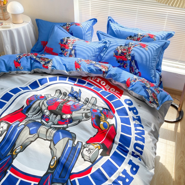 91家纺网 家纺一手货源 找家纺 金爱家 2021新款13372大版全棉卡通四件套钢铁战士