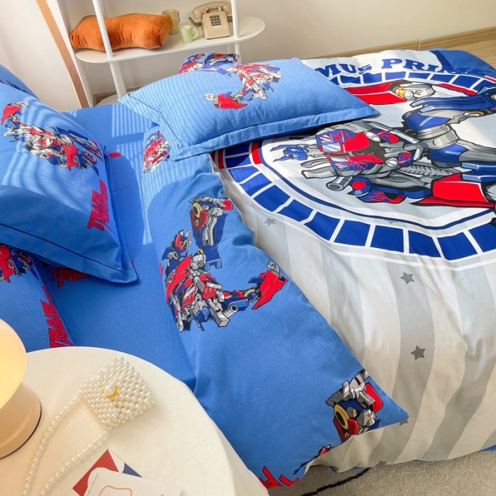 91家纺网 家纺一手货源 找家纺 金爱家 2021新款13372大版全棉卡通四件套钢铁战士