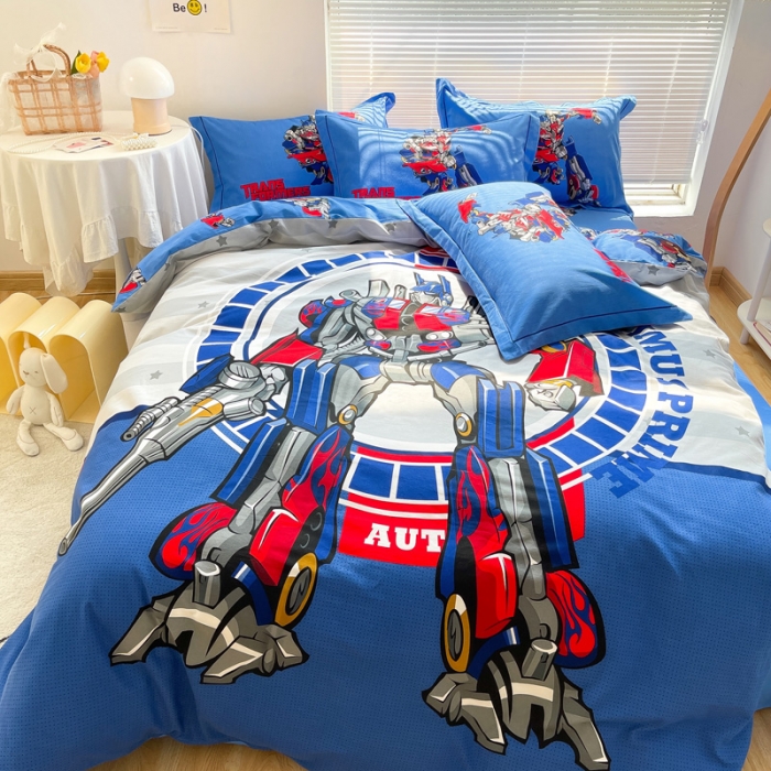 91家纺网 家纺一手货源 找家纺 金爱家 2021新款13372大版全棉卡通四件套钢铁战士