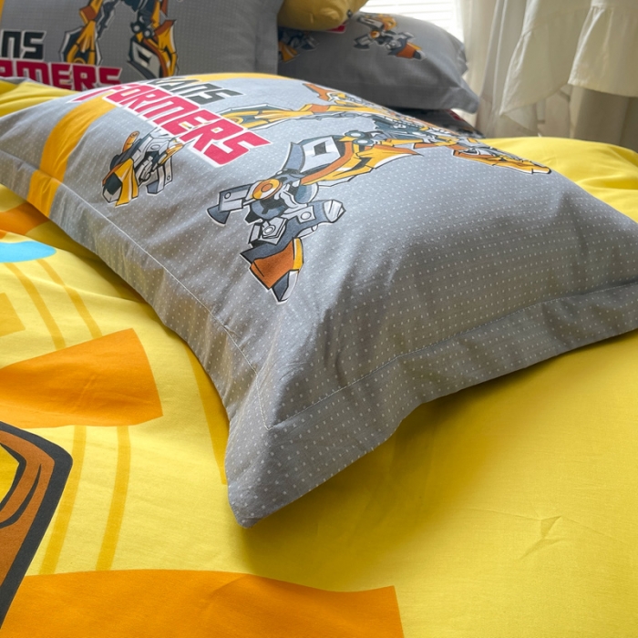 91家纺网 家纺一手货源 找家纺 金爱家 2021新款13372大版全棉卡通四件套变形大黄蜂