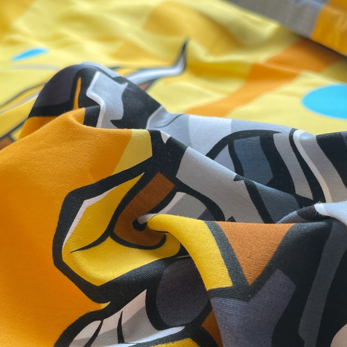 91家纺网 家纺一手货源 找家纺 金爱家 2021新款13372大版全棉卡通四件套变形大黄蜂