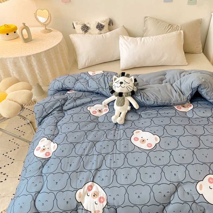 91家纺网 家纺一手货源 找家纺 寐居 2021水洗棉印花冬被 熊宝宝