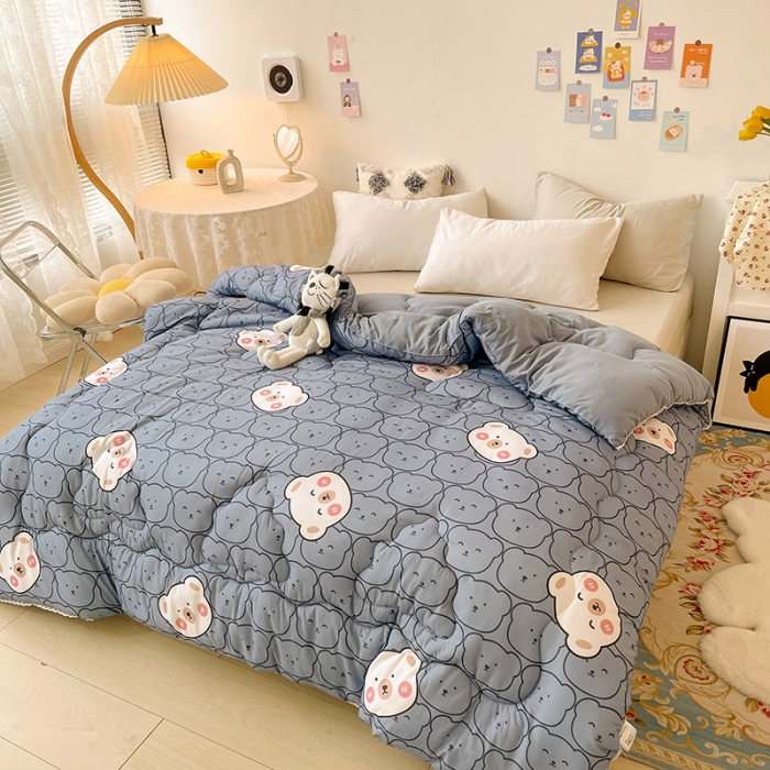 91家纺网 家纺一手货源 找家纺 寐居 2021水洗棉印花冬被 熊宝宝
