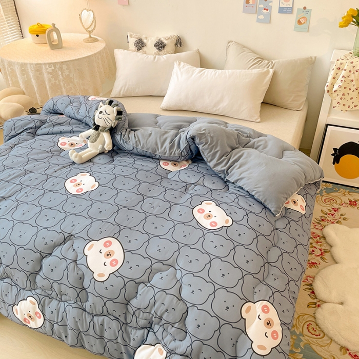 91家纺网 家纺一手货源 找家纺 寐居 2021水洗棉印花冬被 熊宝宝