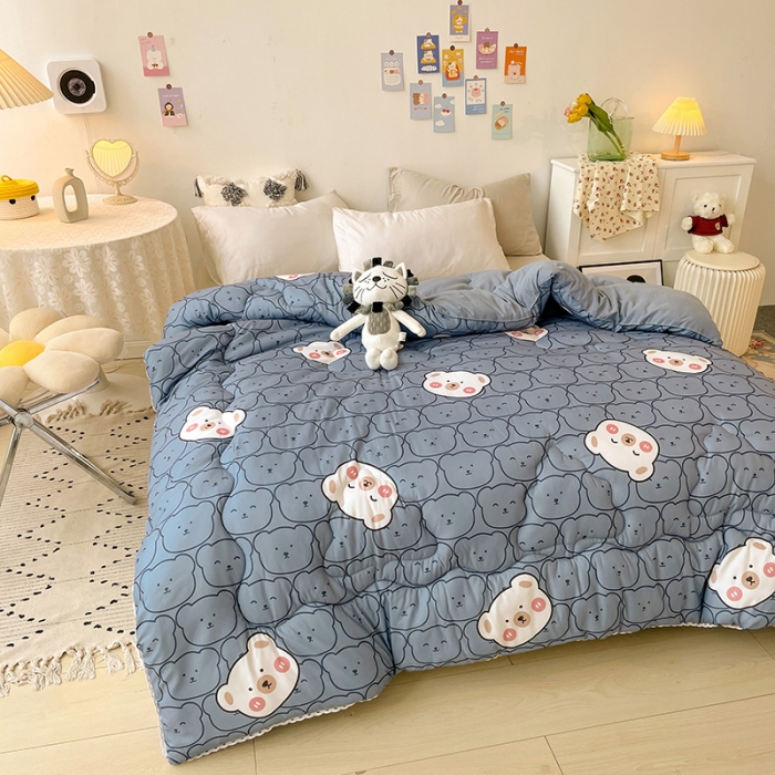 91家纺网 家纺一手货源 找家纺 寐居 2021水洗棉印花冬被 熊宝宝