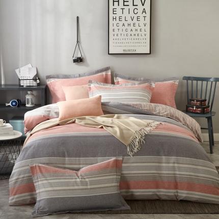 91家纺网 家纺一手货源 找家纺 威克凯丽 2023新款全棉活性生态磨毛四件套艾布纳-红