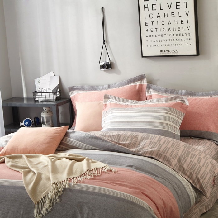 91家纺网 家纺一手货源 找家纺 威克凯丽 2023新款全棉活性生态磨毛四件套艾布纳-红