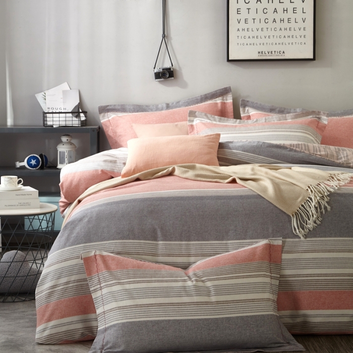 91家纺网 家纺一手货源 找家纺 威克凯丽 2023新款全棉活性生态磨毛四件套艾布纳-红