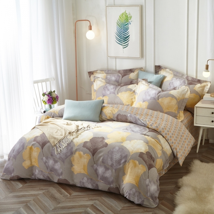 91家纺网 家纺一手货源 找家纺 威克凯丽 2023新款全棉活性生态磨毛四件套椿湫